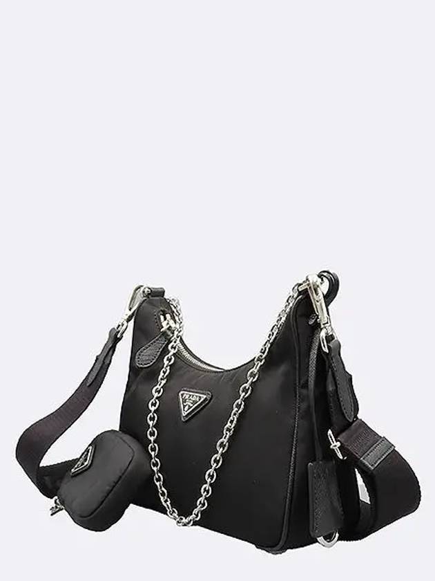 1BH204 Re edition 2005 Nylon Saffiano Chain Shoulder Bag Cross Strap 2WAY - PRADA - BALAAN 3