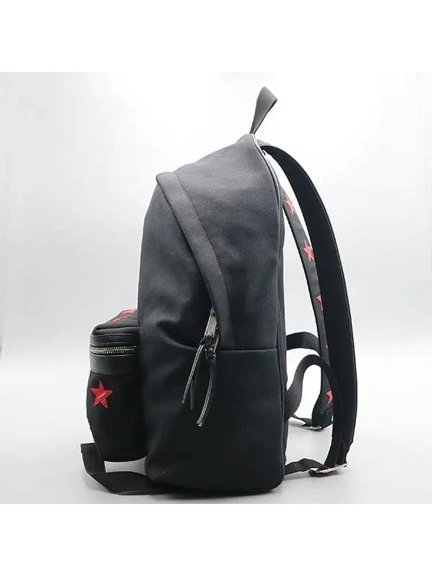 437087 Black Fabric Star Backpack - SAINT LAURENT - BALAAN 3