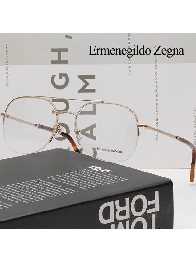 Zegna Glasses Frame EZ5184 032 Gold Half Rimless Two Bridges - ERMENEGILDO ZEGNA - BALAAN 2