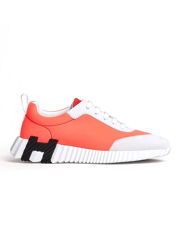 Bouncing Canvas Low Top Sneakers Rose Neon Blanc - HERMES - BALAAN.