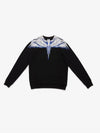 Icon Wing Print Crew Neck Sweatshirt Black Blue - MARCELO BURLON - BALAAN 5