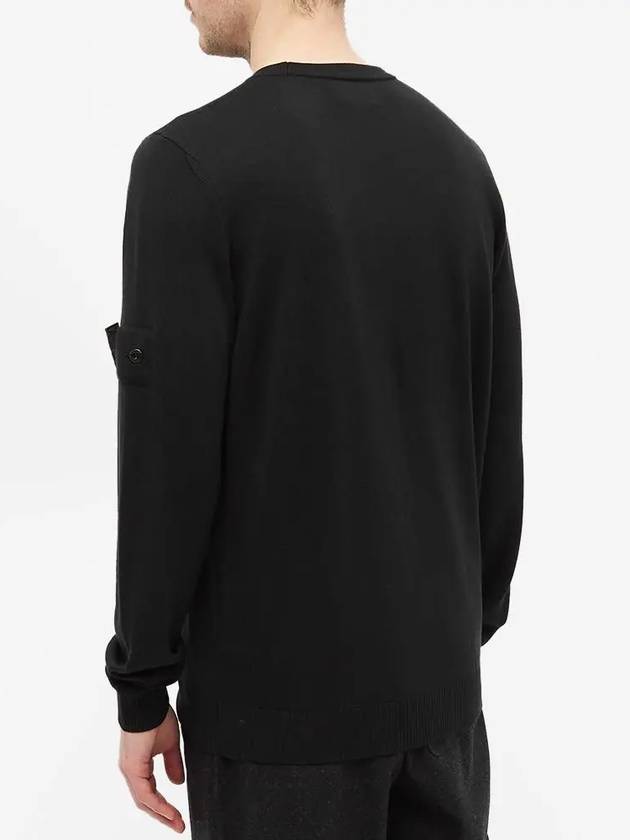 Men's Shadow Project Wappen Pocket Wool Knit Top Black - STONE ISLAND - BALAAN 5