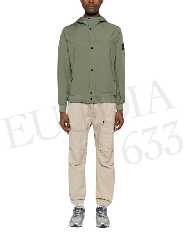 Light Soft Shell R E Dye Technology In Recycled Polyester Hooded Jacket Green - STONE ISLAND - BALAAN 4