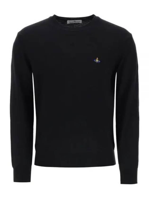 Logo Embroided Merino Wool Knit Top Black - VIVIENNE WESTWOOD - BALAAN 2