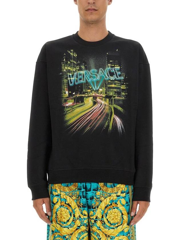 Long Sleeve T-Shirt 10125551A090452B510 Black - VERSACE - BALAAN 2