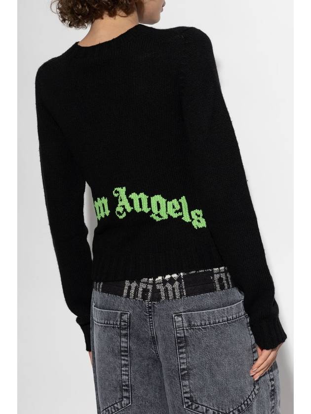 Palm Angels Knitted Sweater, Women's, Black - PALM ANGELS - BALAAN 4