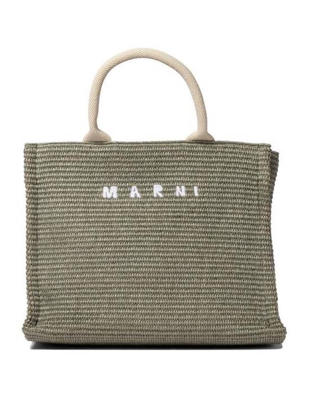 Small Raffia East West Tote Bag Green - MARNI - BALAAN 1