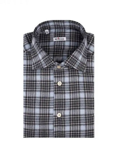 Kiton Check Flannel Long Sleeve Shirt 271795 - KITON - BALAAN 1