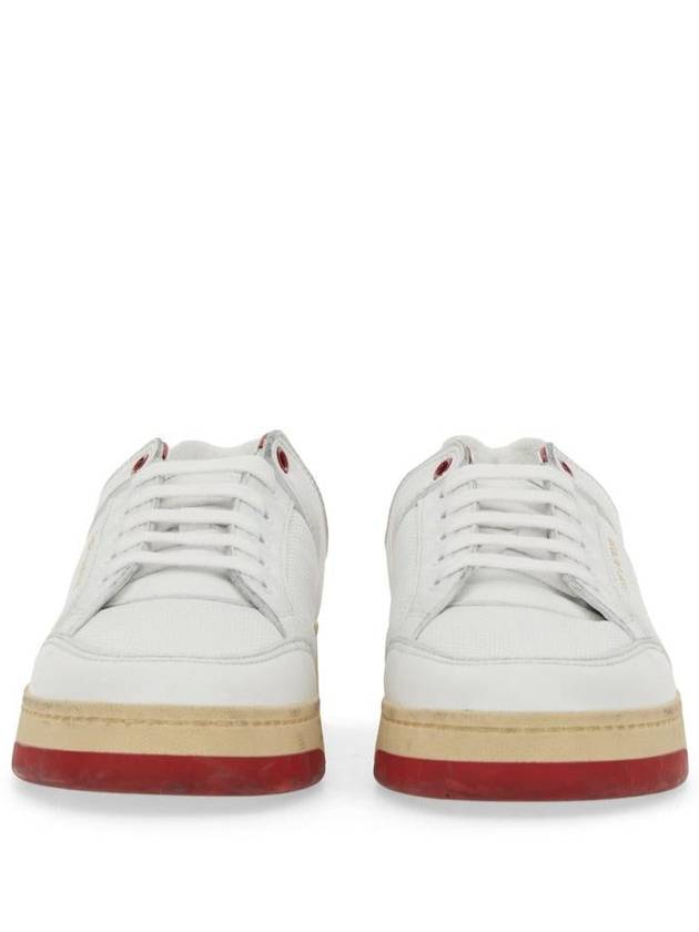 Logo Calf Leather Low Top Sneakers White - SAINT LAURENT - BALAAN 6