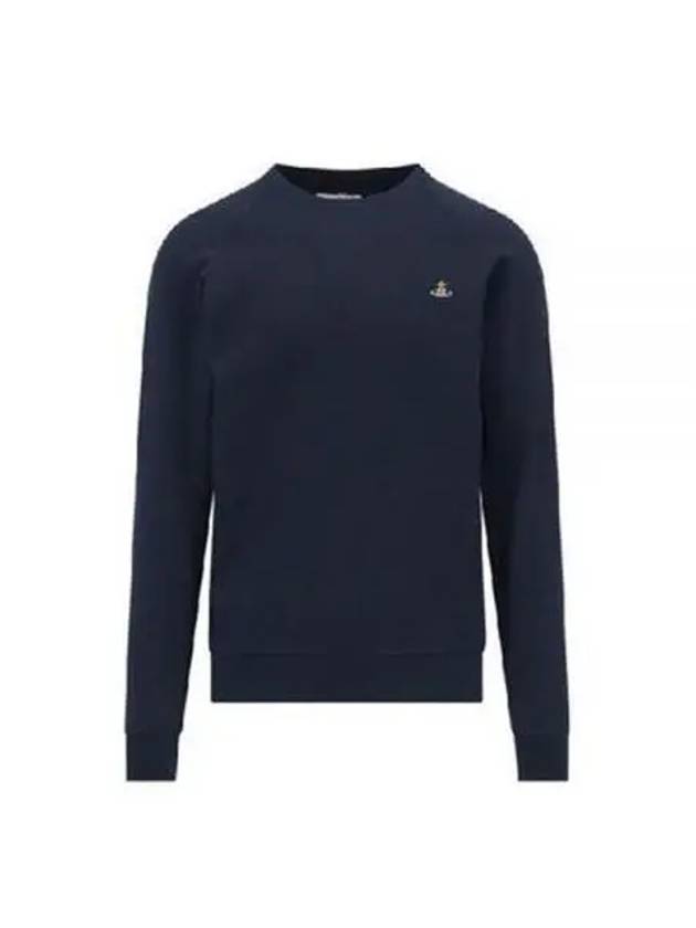 Men's ORB Embroidery Logo Crew Neck Sweatshirt Navy - VIVIENNE WESTWOOD - BALAAN 2