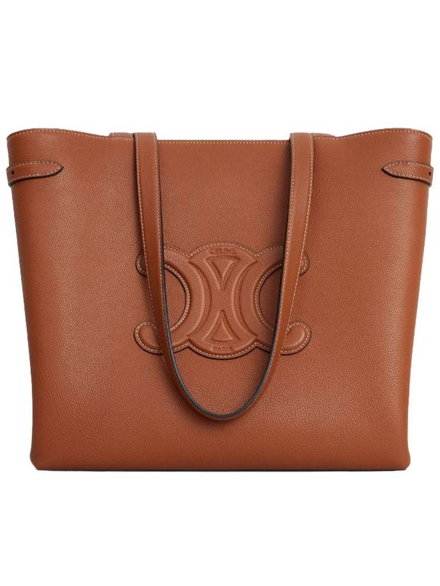 Cabas Anais Cuir Grain Calfskin Tote Bag Brown - CELINE - BALAAN 3