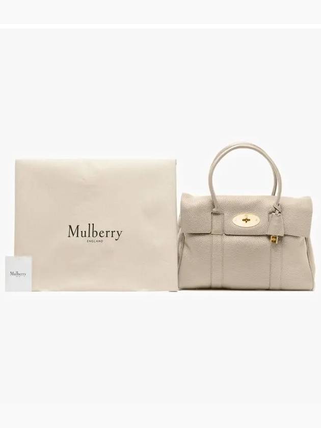 Bayswater Grain Leather Tote Bag Chalk - MULBERRY - BALAAN 4