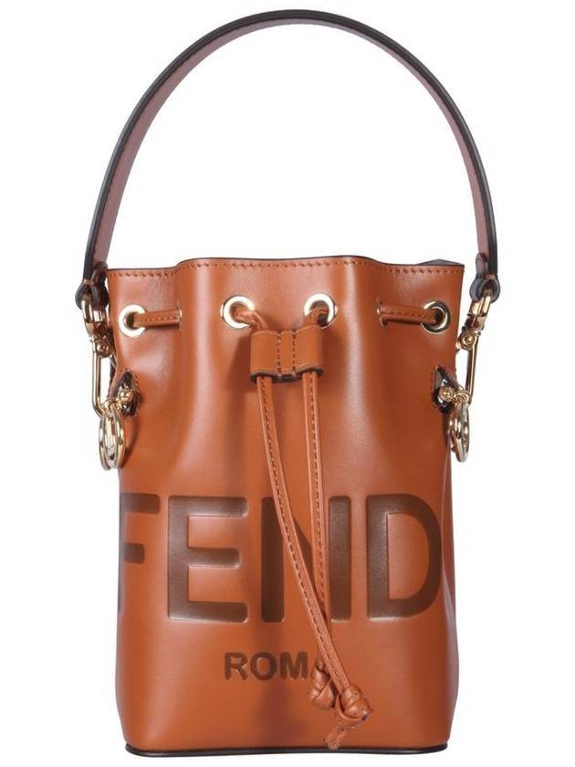 Montresor logo leather mini bucket bag brown - FENDI - BALAAN 1