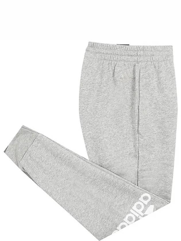 Essentials Tapered Cuff Big Logo Fleece Track Pants Grey - ADIDAS - BALAAN 3