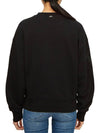 Embroidered Logo Crew Neck Cotton Sweatshirt Black - HERNO - BALAAN 4