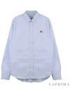 Fox Head Embroidery Long Sleeve Shirt Blue - MAISON KITSUNE - BALAAN 9