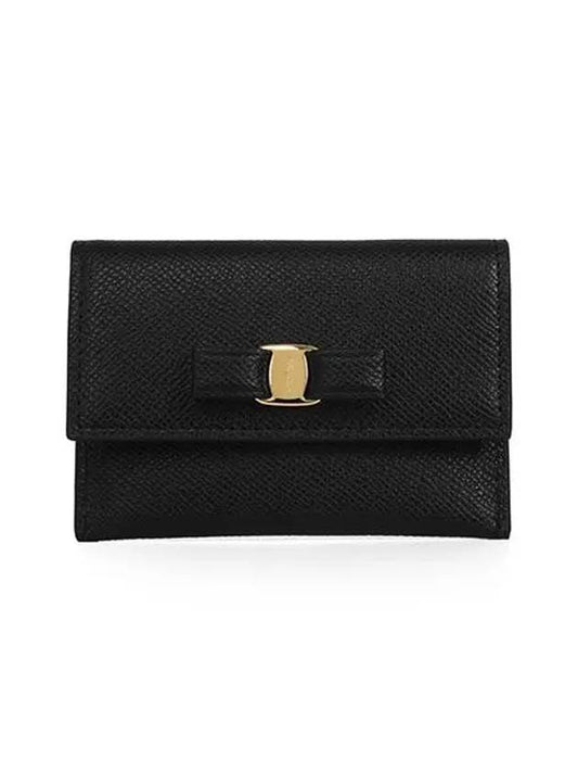 Vara Bow Card Walletr Black - SALVATORE FERRAGAMO - BALAAN 2