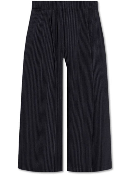 Pleated Cropped Wide Pants Dark Navy - ISSEY MIYAKE - BALAAN 2