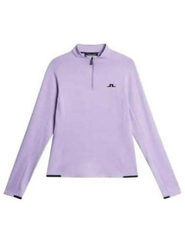 Steffi Mid Layer Quarter Zipper Long Sleeve T-Shirt Lavender Melange - J.LINDEBERG - BALAAN 1