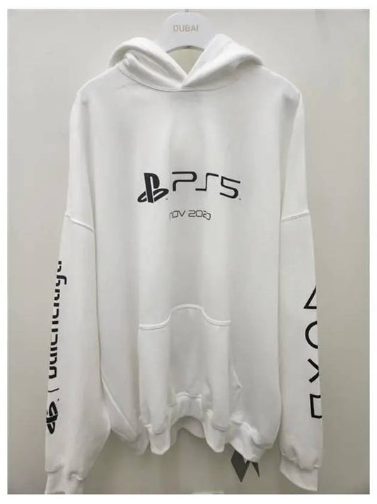 PS5 logo print overfit hoodie white - BALENCIAGA - BALAAN 2
