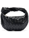 Jodie Intrecciato Small Tote Bag Black - BOTTEGA VENETA - BALAAN 3