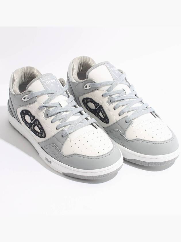 Oblique Detail Leather Low Top Sneakers White Grey - DIOR - BALAAN 3