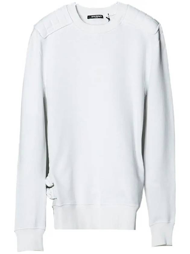 12th Anniversary Shoulder Patch Side Punching Sweatshirt S4HJ648C417 - BALMAIN - BALAAN 1