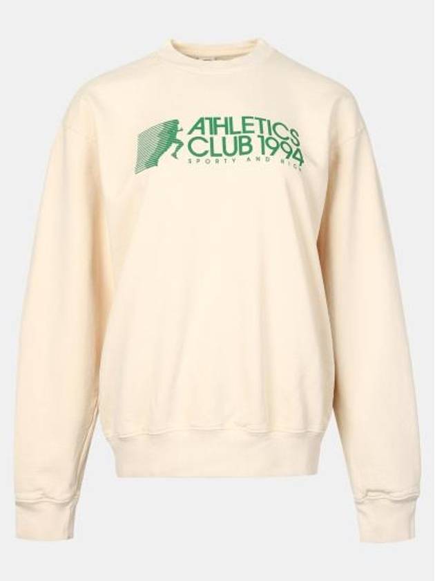 Logo Print Crew Neck Cotton Long Sleeve T-shirt Cream - SPORTY & RICH - BALAAN 2