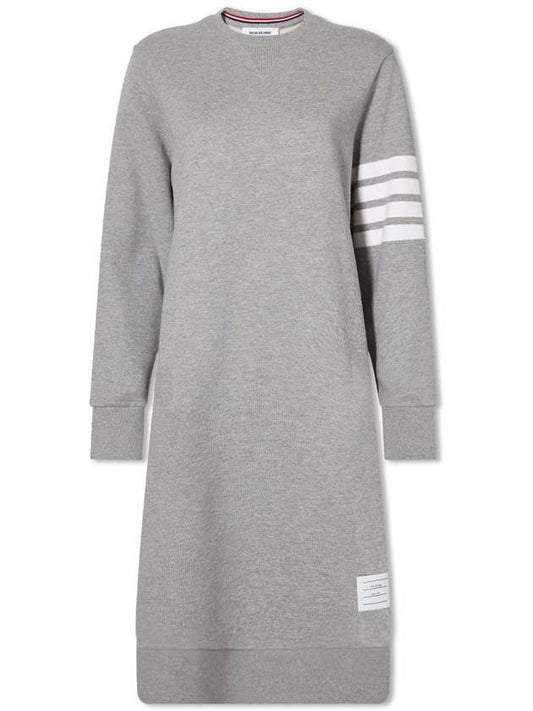 Classic Loopback 4-Bar Sweater Midi Dress Light Grey - THOM BROWNE - BALAAN 1