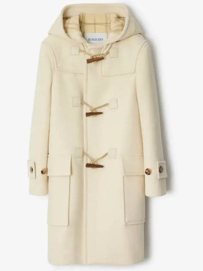 Hooded Wool Cashmere Duffel Siggle Coat Candle - BURBERRY - BALAAN 2