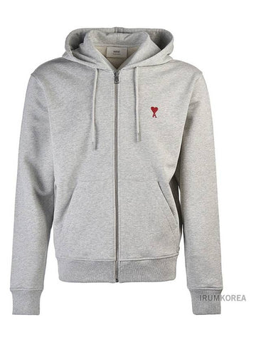 Men s Small Heart Hooded Zip up BFUSW435 730 0951 - AMI - BALAAN 1