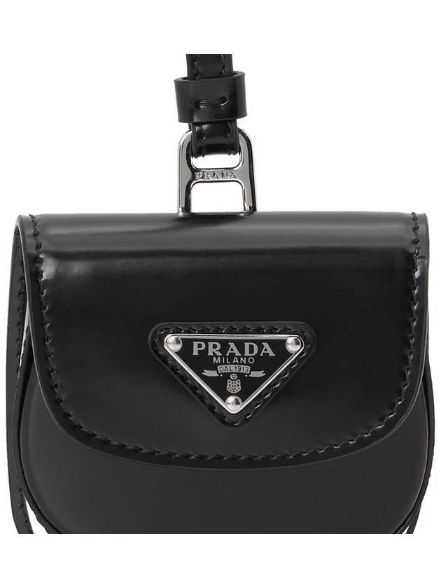 Triangle Logo Brush Leather Apod Case Black - PRADA - BALAAN 11