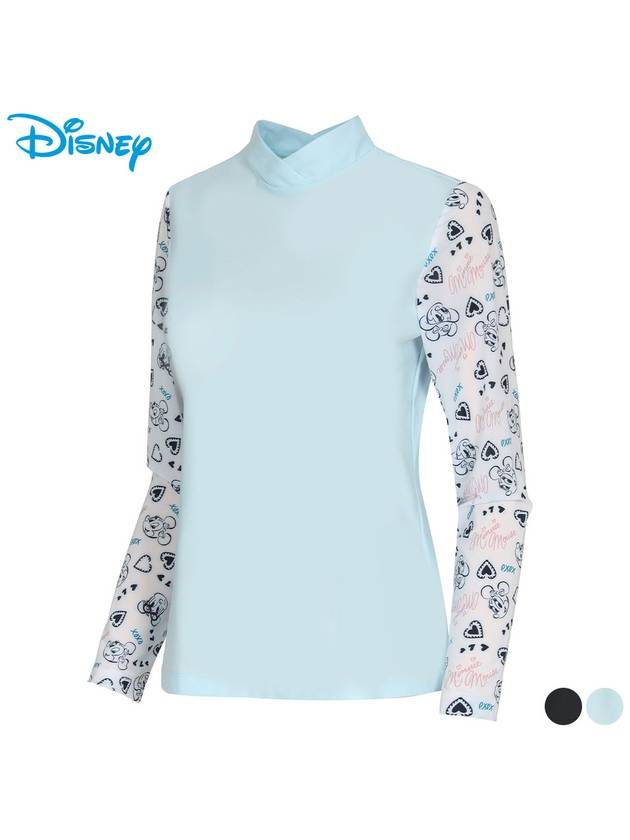 half-neck color combination pattern long-sleeved high-neck half-neck t-shirt DN1LTS012 - DISNEY GOLF - BALAAN 2