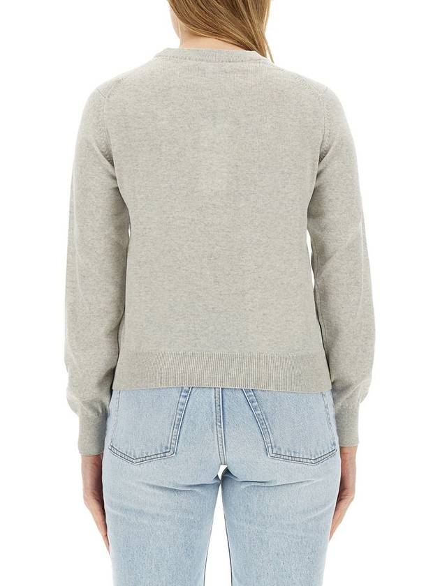 Bold Fox Head Wool Knit Top Grey - MAISON KITSUNE - BALAAN 7