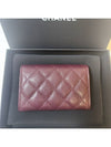 Snap card wallet shiny grained calfskin strass real gold metal burgundy AP4178 AP0214 - CHANEL - BALAAN 5