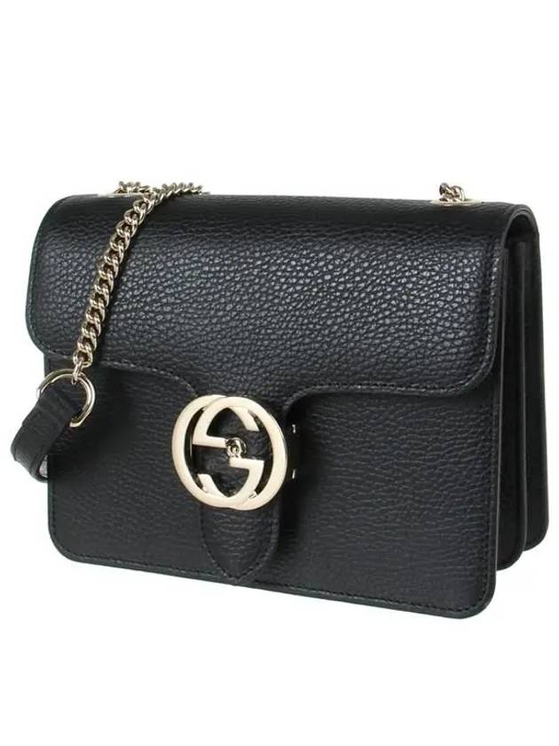 Interlocking GG Chain Small Cross Bag Black - GUCCI - BALAAN 3