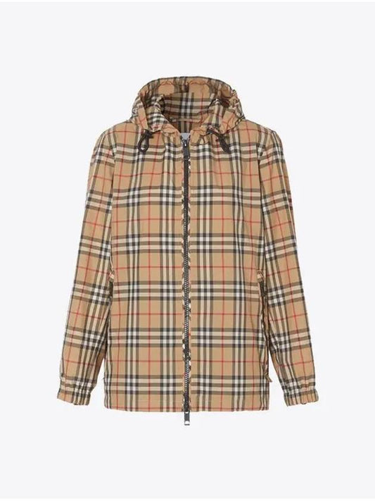 Women's Everton Vintage Check Hooded Jacket Beige - BURBERRY - BALAAN 2