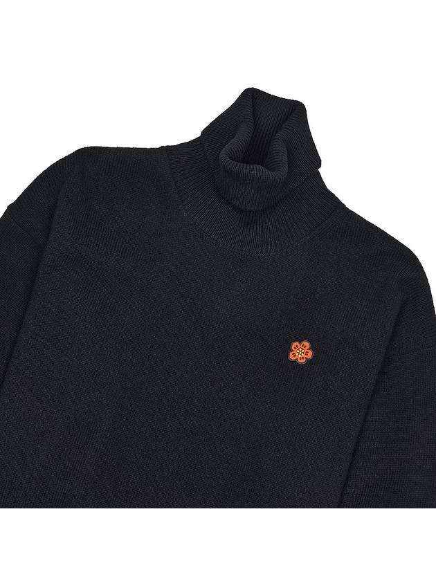 Boke Flower Wool Turtleneck Black - KENZO - BALAAN 4