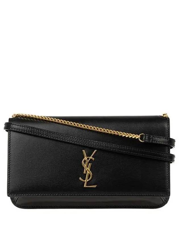 Cassandra Phone Holder Strap Cross Bag Black - SAINT LAURENT - BALAAN 2