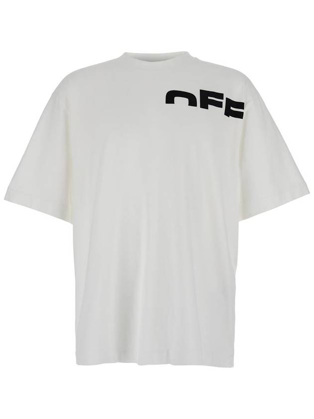 'Off Shared' White T-Shirt With Maxi Logo Printed On The Back In Cotton Man - OFF WHITE - BALAAN 1