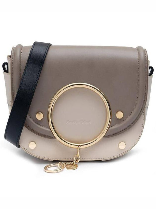 See by Two-tone smooth leather oversized ring Mara shoulder bag beige ivory - CHLOE - BALAAN 2