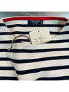 Women's Heart Patch Boat Neck Stripe Long Sleeve T-Shirt Ecru Marine - SAINT JAMES - BALAAN 8