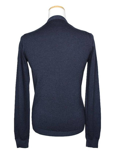 Navy blue pure wool knit cardigan 44 - PRADA - BALAAN 2