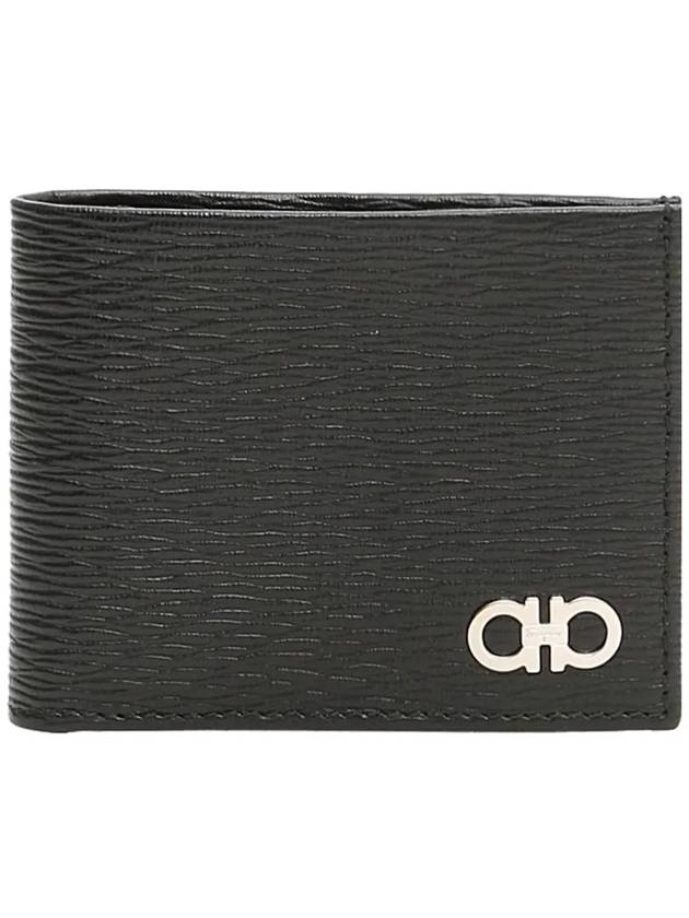 Gancini Half Wallet Black - SALVATORE FERRAGAMO - BALAAN 3