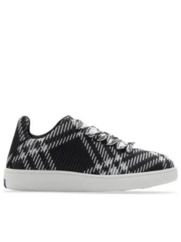 Check Knit Box Low Top Sneakers Black - BURBERRY - BALAAN 2