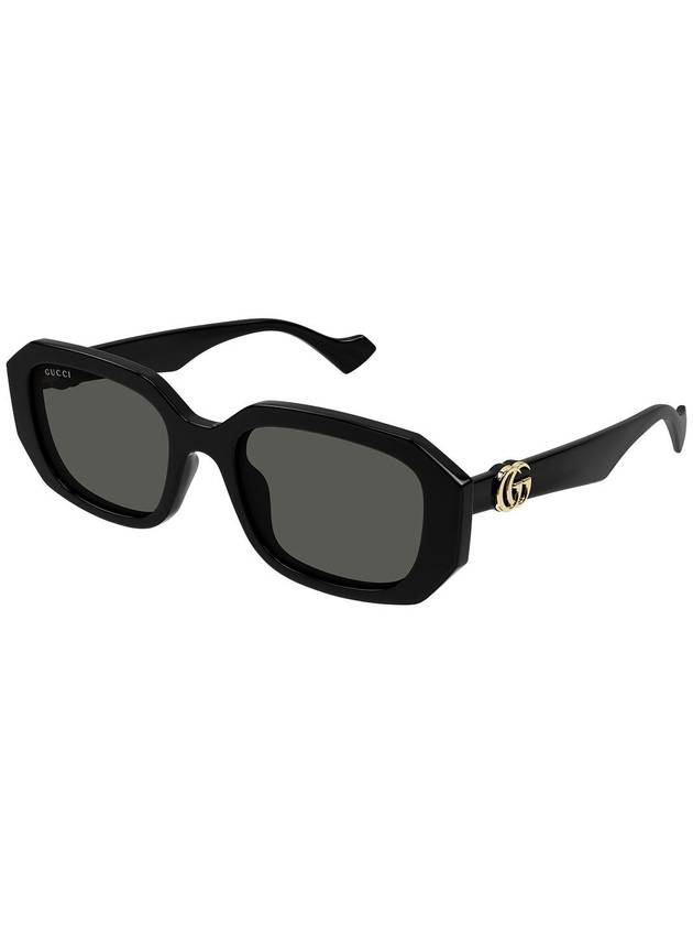 Eyewear Double G Geometric Frame Sunglasses Black - GUCCI - BALAAN 3