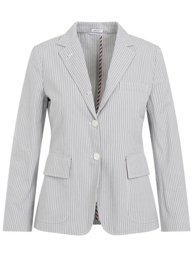 Striped Seersucker Single Breasted Blazer FBC900UF0600 - THOM BROWNE - BALAAN 2