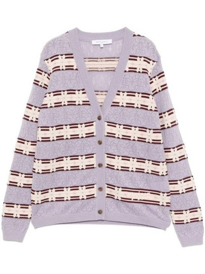 Fairisles V-Neck Cardigan Purple - MAISON KITSUNE - BALAAN 2