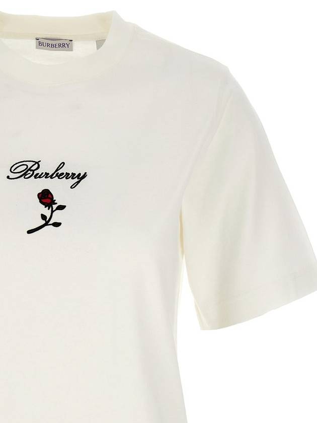 24 ss T-shirt WITH Embroid Flock Rose 8083647 B7264 B0230979125 - BURBERRY - BALAAN 4