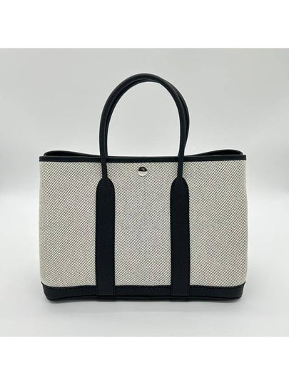 Garden Party 30 Bag Twill Negonda Tote Bag Ecru Noir - HERMES - BALAAN 2